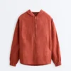 Chaqueta con capucha 100 % lino