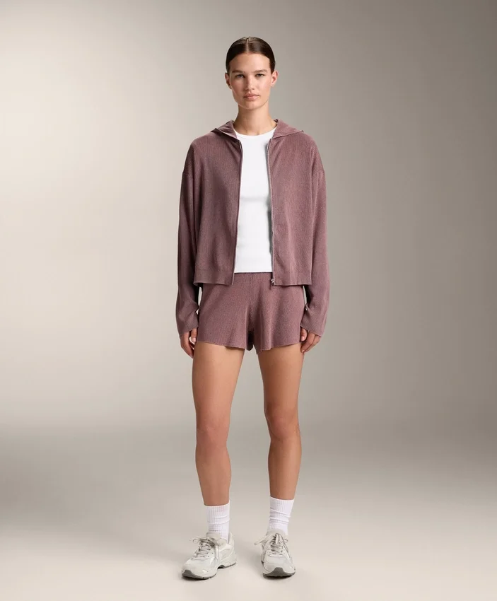 Chaqueta con capucha de punto elástico Chaqueta con capucha de punto elástico