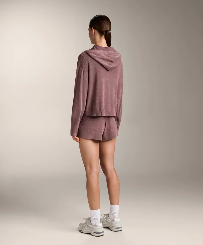Chaqueta con capucha de punto elástico Chaqueta con capucha de punto elástico