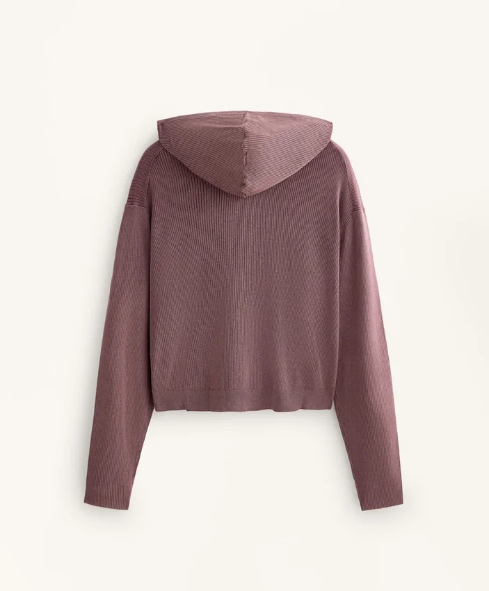 Chaqueta con capucha de punto elástico Chaqueta con capucha de punto elástico