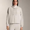 Chaqueta con capucha y detalles acanalados en modal cepillado Chaqueta con capucha y detalles acanalados en modal cepillado