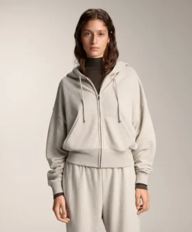 Chaqueta con capucha y mangas anchas de algodón
