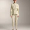 Chaqueta con efecto neopreno y cinturón Chaqueta con efecto neopreno y cinturón