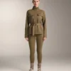 Chaqueta con efecto neopreno y cinturón Chaqueta con efecto neopreno y cinturón