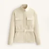 Chaqueta con efecto neopreno y cinturón Chaqueta con efecto neopreno y cinturón