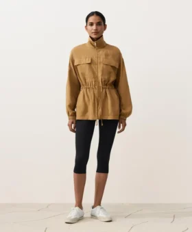 Chaqueta con fruncido en la cintura de mezcla de lyocell y 24 % de lino