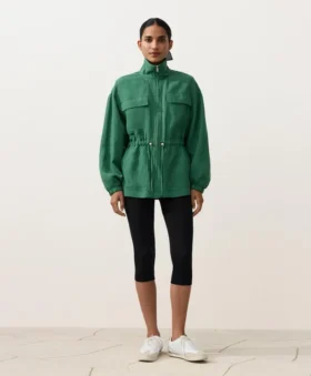 Chaqueta con fruncido en la cintura de mezcla de lyocell y 24 % de lino