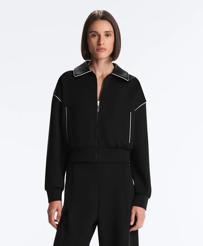 Chaqueta con ribetes efecto neopreno Chaqueta con ribetes efecto neopreno