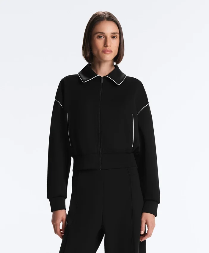 Chaqueta con ribetes efecto neopreno Chaqueta con ribetes efecto neopreno