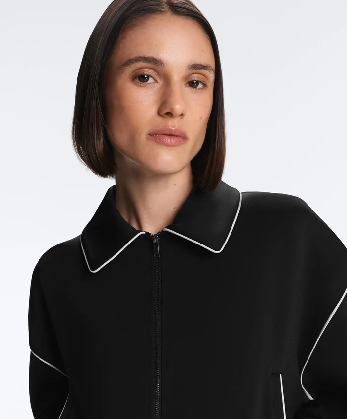 Chaqueta con ribetes efecto neopreno Chaqueta con ribetes efecto neopreno