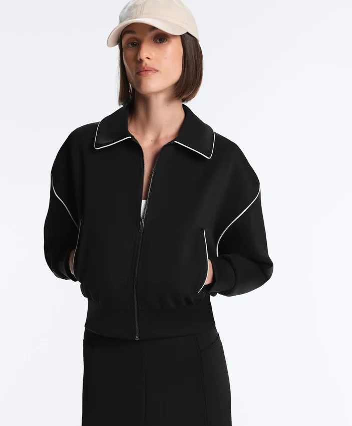 Chaqueta con ribetes efecto neopreno Chaqueta con ribetes efecto neopreno
