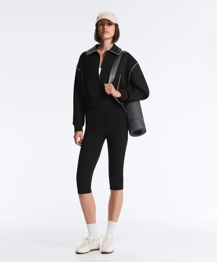 Chaqueta con ribetes efecto neopreno Chaqueta con ribetes efecto neopreno