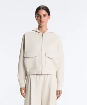 Chaqueta de algodón piqué con capucha