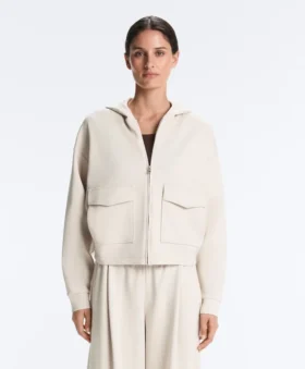 Chaqueta de algodón piqué con capucha