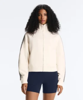 Chaqueta de algodón piqué con cinta lateral en espiga