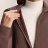Chaqueta de canalé cepillado con modal