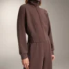 Chaqueta de canalé cepillado con modal