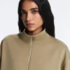 Chaqueta de corte recto con efecto neopreno Chaqueta de corte recto con efecto neopreno