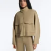Chaqueta de corte recto con efecto neopreno Chaqueta de corte recto con efecto neopreno