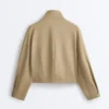 Chaqueta de corte recto con efecto neopreno Chaqueta de corte recto con efecto neopreno