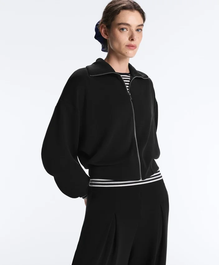 Chaqueta de corte recto con modal Soft Touch Chaqueta de corte recto con modal Soft Touch