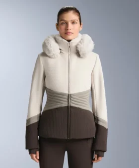 Chaqueta de esquí Primaloft® ajustada y resistente al agua con bloques de color
