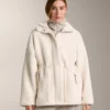 Chaqueta de imitación de piel de oveja con cintura ajustable Chaqueta de imitación de piel de oveja con cintura ajustable