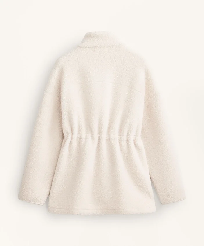 Chaqueta de imitación de piel de oveja con cintura ajustable Chaqueta de imitación de piel de oveja con cintura ajustable