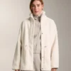 Chaqueta de imitación de piel de oveja con cintura ajustable Chaqueta de imitación de piel de oveja con cintura ajustable