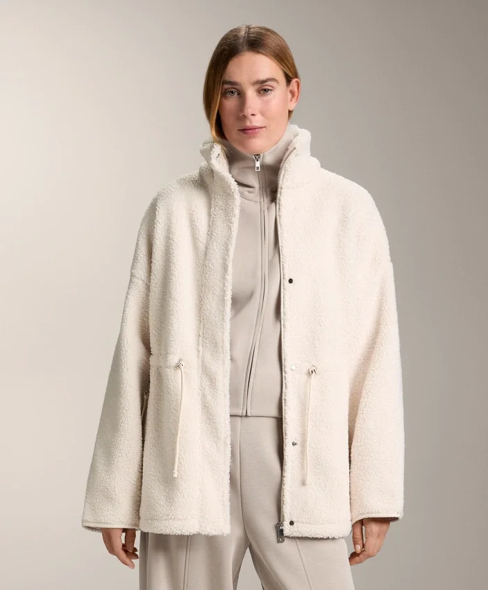Chaqueta de imitación de piel de oveja con cintura ajustable Chaqueta de imitación de piel de oveja con cintura ajustable