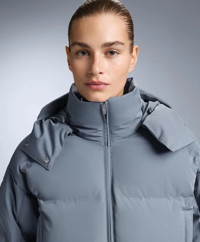 Chaqueta de pantalones cortos de esquí ligera, 80 % plumón y 20 % Minardi Piume, resistente al agua Chaqueta de pantalones cortos de esquí ligera, 80 % plumón y 20 % Minardi Piume, resistente al agua