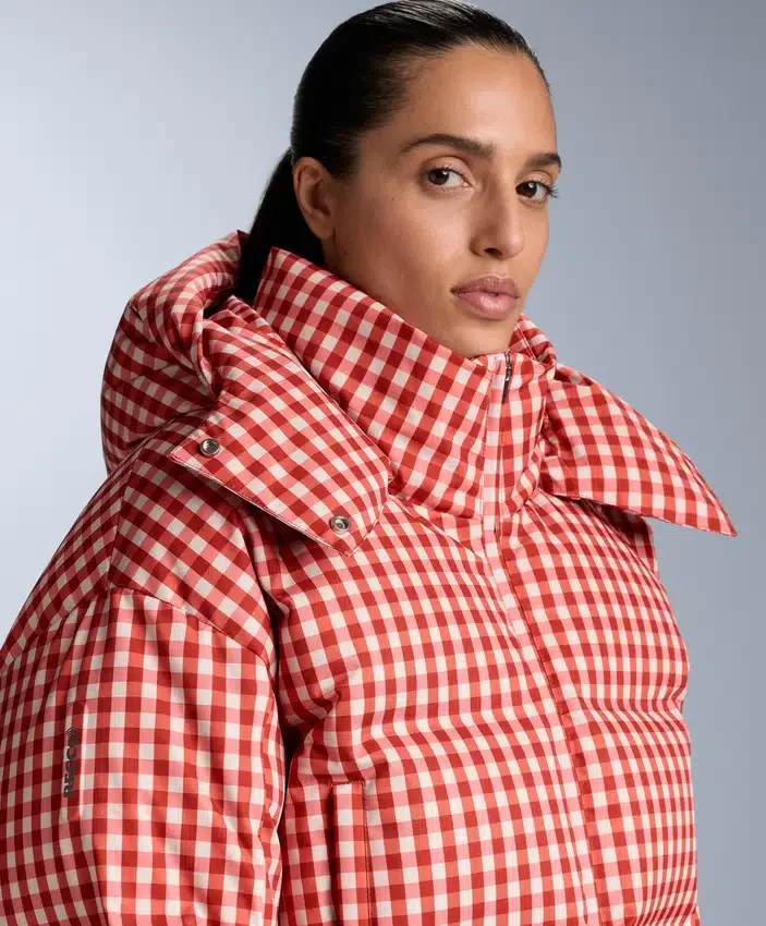 Chaqueta de pantalones cortos de esquí ligera, 80 % plumón y 20 % Minardi Piume, resistente al agua Chaqueta de pantalones cortos de esquí ligera, 80 % plumón y 20 % Minardi Piume, resistente al agua