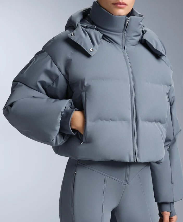 Chaqueta de pantalones cortos de esquí ligera, 80 % plumón y 20 % Minardi Piume, resistente al agua Chaqueta de pantalones cortos de esquí ligera, 80 % plumón y 20 % Minardi Piume, resistente al agua