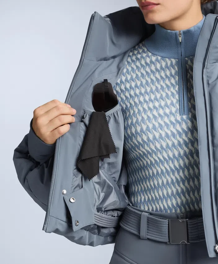 Chaqueta de pantalones cortos de esquí ligera, 80 % plumón y 20 % Minardi Piume, resistente al agua Chaqueta de pantalones cortos de esquí ligera, 80 % plumón y 20 % Minardi Piume, resistente al agua