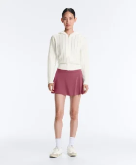 Chaqueta de punto calado con capucha