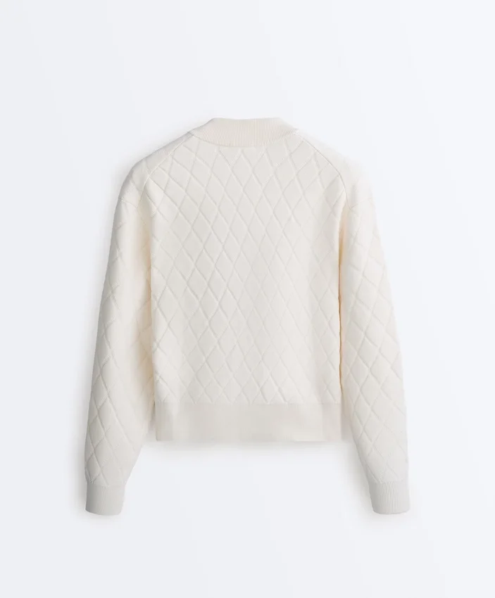Chaqueta de punto con diseño de rombos Chaqueta de punto con diseño de rombos