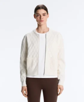 Chaqueta de punto con diseño de rombos