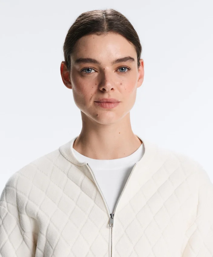 Chaqueta de punto con diseño de rombos Chaqueta de punto con diseño de rombos