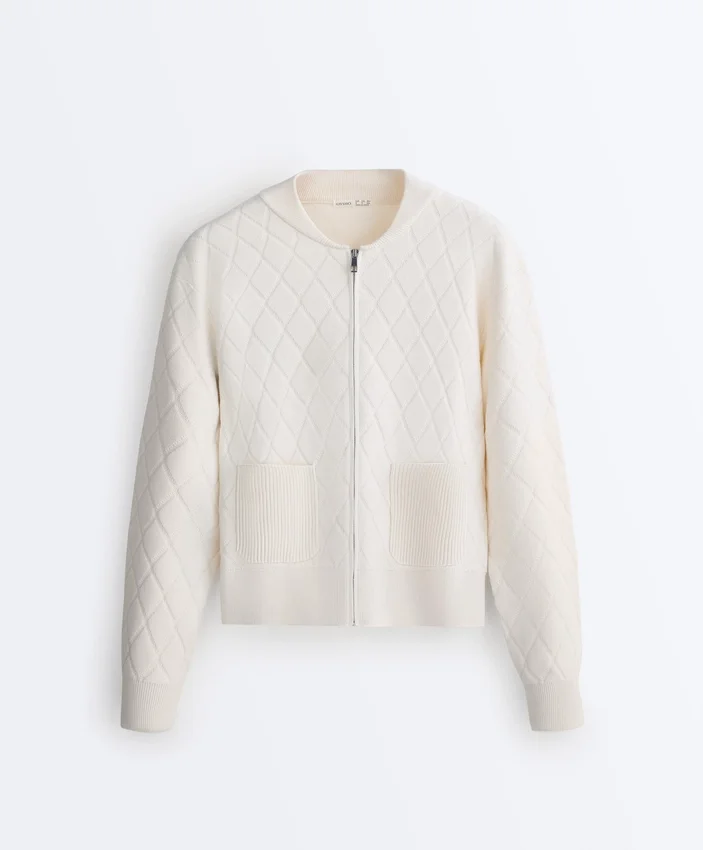 Chaqueta de punto con diseño de rombos Chaqueta de punto con diseño de rombos