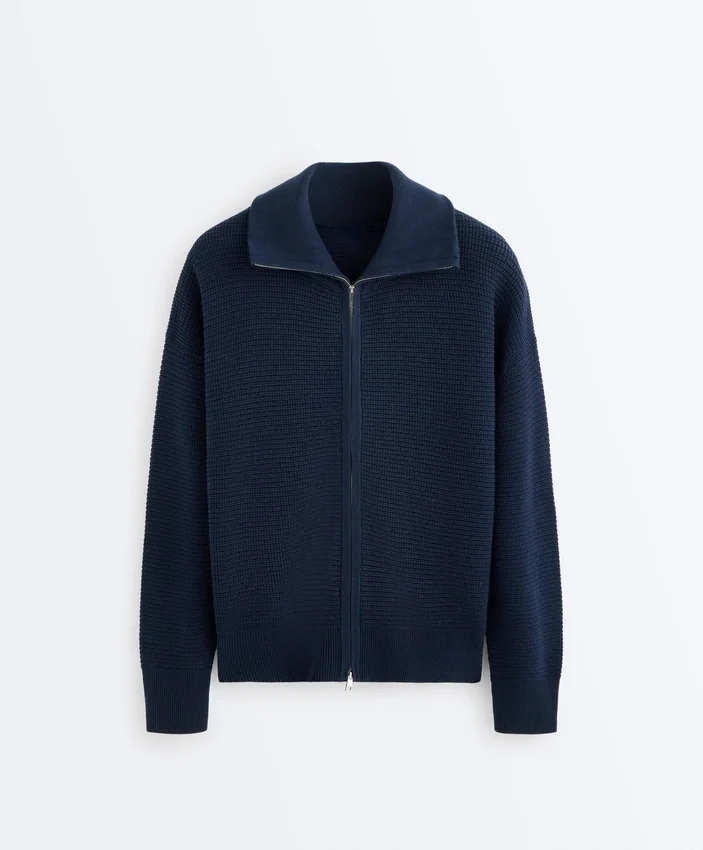 Chaqueta de punto de cuello alto Chaqueta de punto de cuello alto