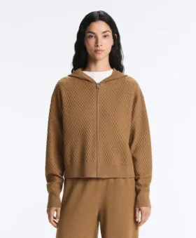 Chaqueta de punto estructurada con capucha