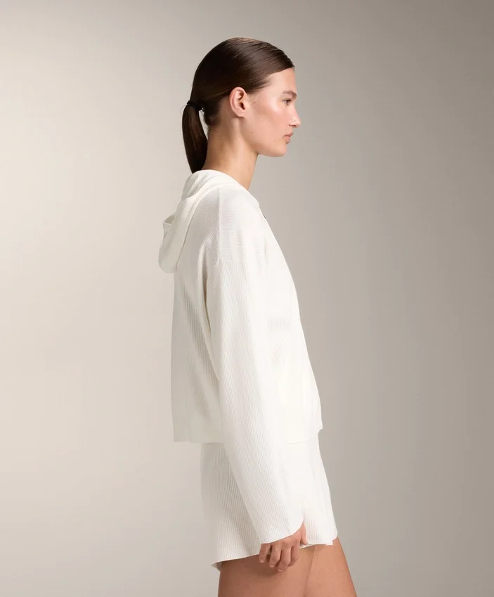 Chaqueta de punto lavada con capucha Chaqueta de punto lavada con capucha