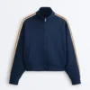 Chaqueta de sarga con raya lateral