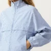 Chaqueta deportiva a rayas de mezcla de algodón Chaqueta deportiva a rayas de mezcla de algodón
