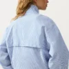 Chaqueta deportiva a rayas de mezcla de algodón Chaqueta deportiva a rayas de mezcla de algodón