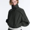 Chaqueta deportiva de nylon a cuadros repelente al agua