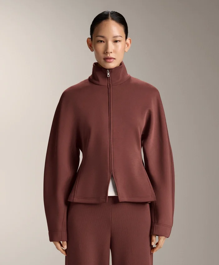 Chaqueta entallada en la cintura con modal cepillado Chaqueta entallada en la cintura con modal cepillado