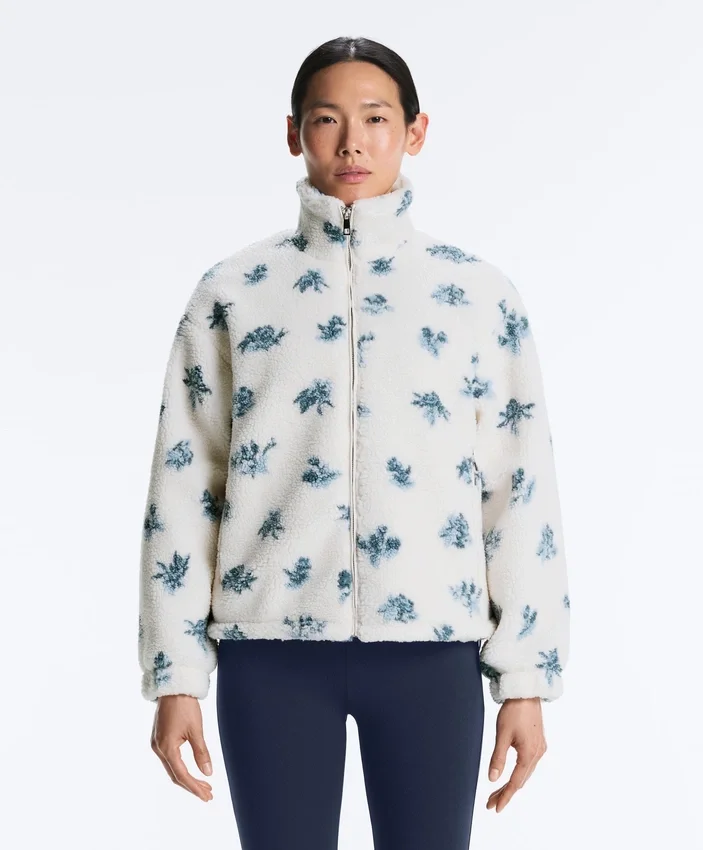 Chaqueta floral de imitación de piel de oveja Chaqueta floral de imitación de piel de oveja