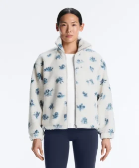 Chaqueta floral de imitación de piel de oveja