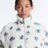 Chaqueta floral de imitación de piel de oveja Chaqueta floral de imitación de piel de oveja
